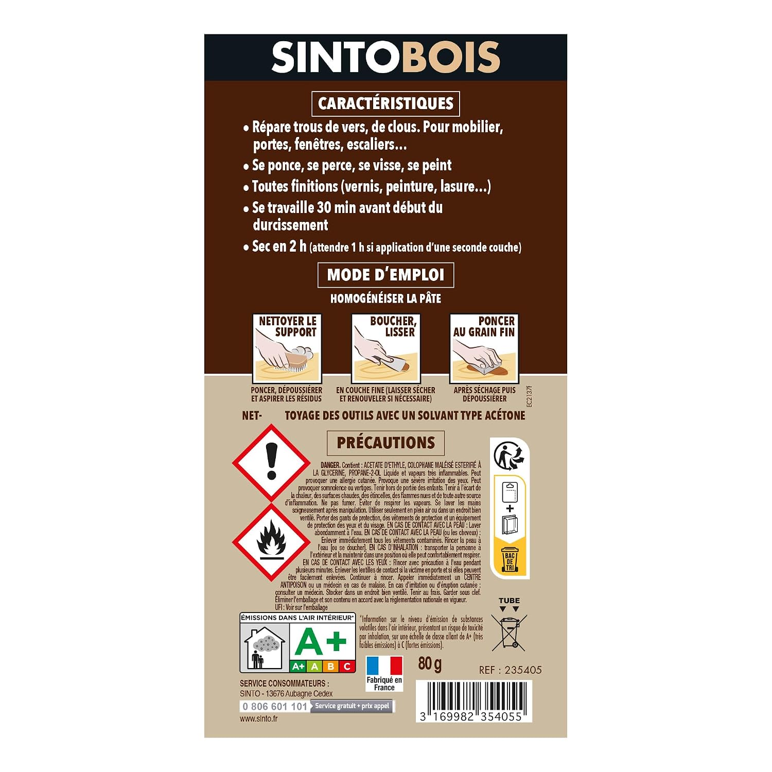 SINTOBOIS — Pâte à Bois Rebouche Petits Trous 80 g – Image 5