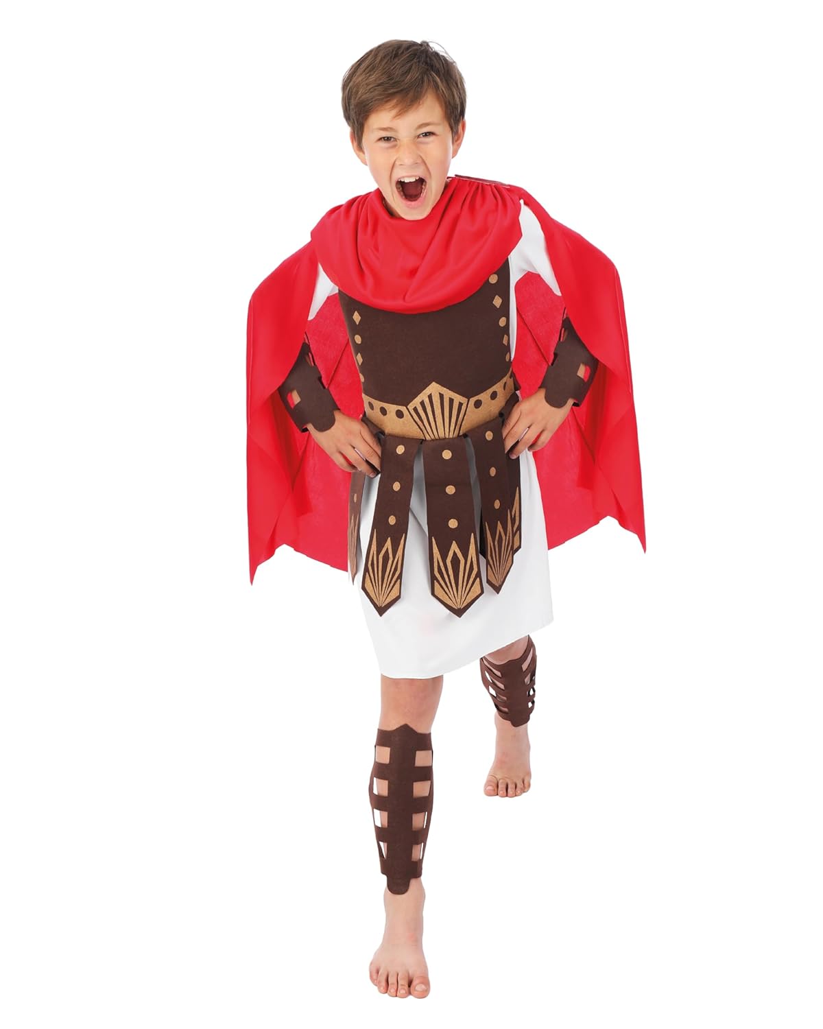 P'TIT CLOWN - Déguisement Gladiateur Enfant - Costume Centurion Romain - Tenue Guerrier - Carnaval, Anniversaire, Cosplay, Fête Costumée, Halloween (7/9 ans)