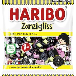 HARIBO - Zanzigliss - Assortiment De Bonbons Réglisse - Sans Colorants Artificiels - Sachet Vrac 1 kg