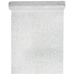 SANTEX 4446-4-30, Chemin de Table Tulle pailletée, Argent