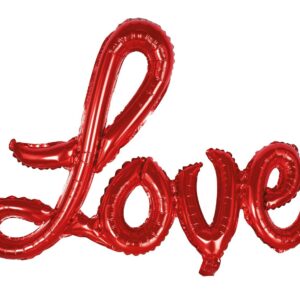 P'TIT CLOWN - 23271 - Ballon Aluminium Saint Valentin - Love - Gonflable à l'Air - Décoration Idéale pour la Fête de l'Amour, Marriage, Fiançailles, Anniversaire 55 x 84 cm