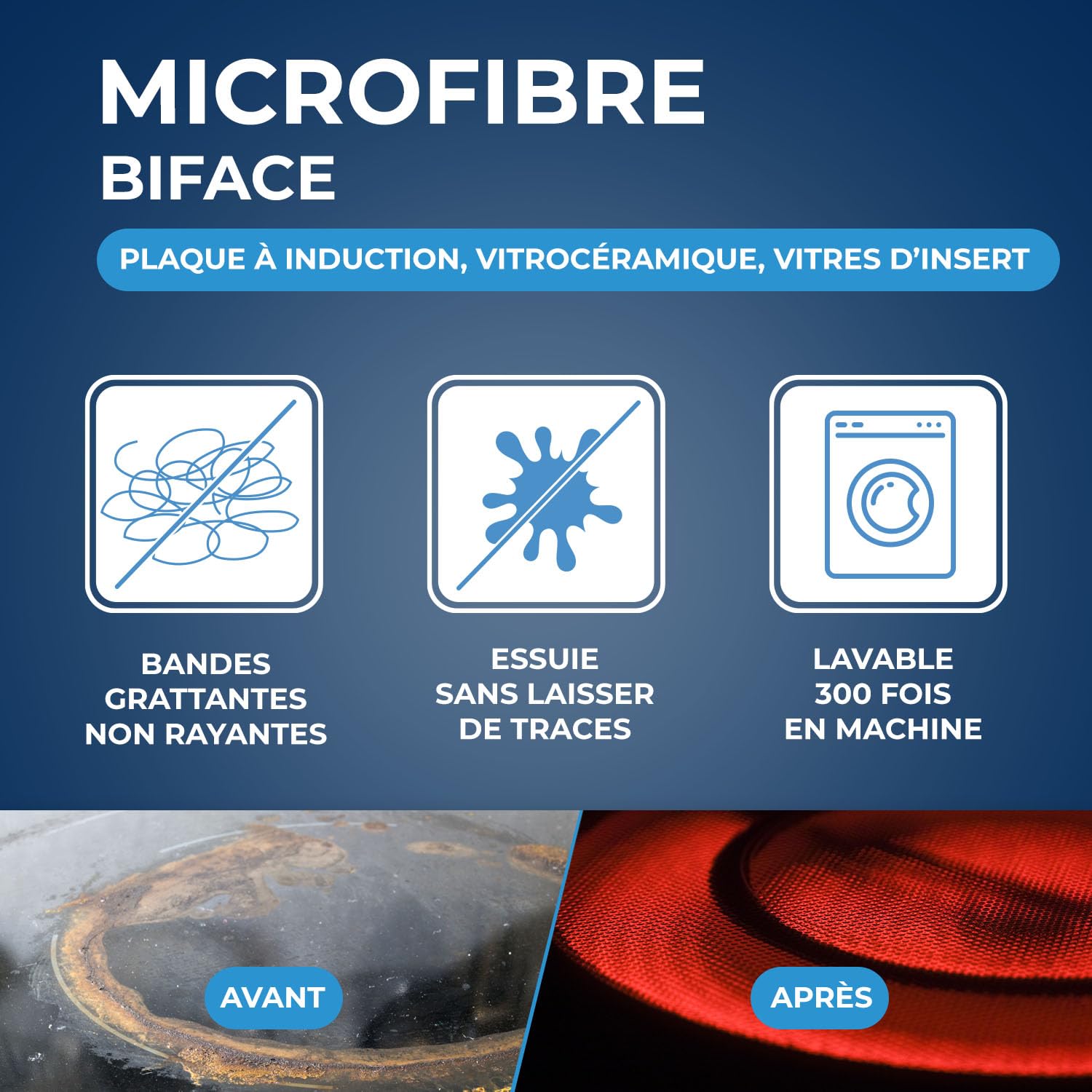STARWAX - Microfibre Spéciale Vitrocéramique et Induction - lot de 4 – Image 2
