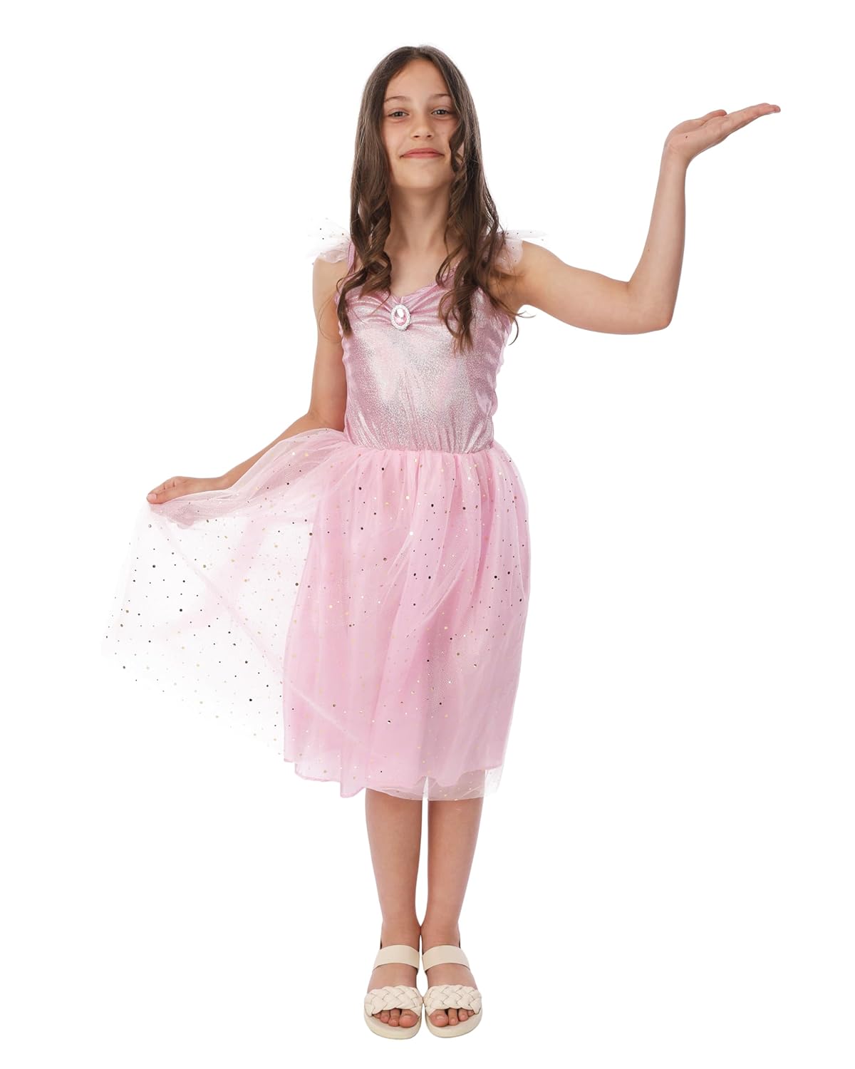 P'TIT CLOWN - Déguisement Princesse Fille - Fairytale Princess - Robe - Costume Enfant Anniversaires, Carnaval, Cosplay, Fêtes Costumées et Évènements à Thème (Rose, 10/12 ans)