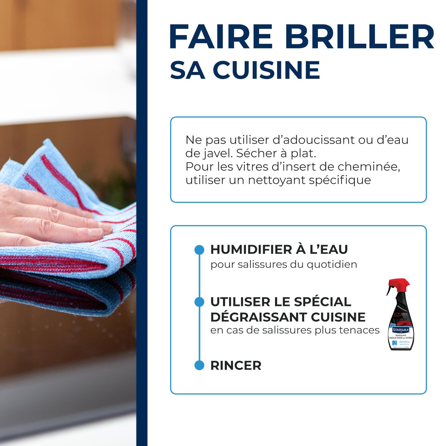 STARWAX - Microfibre Spéciale Vitrocéramique et Induction - lot de 4 – Image 3