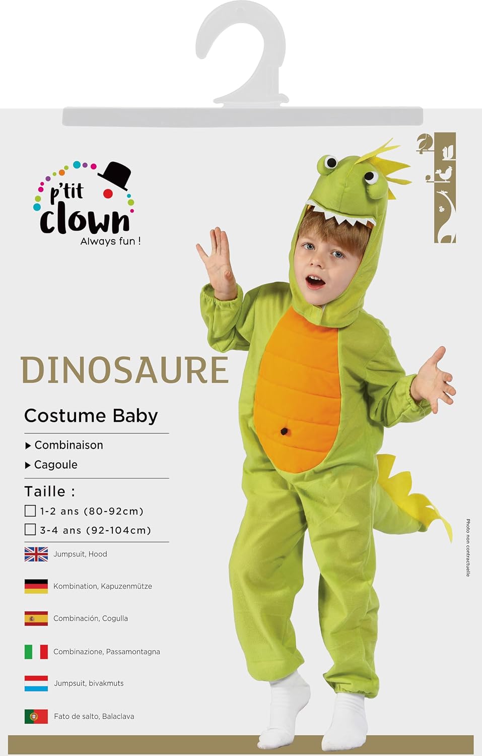 P'TIT CLOWN — Costume dinosaure enfant 3/4 ans – Image 2