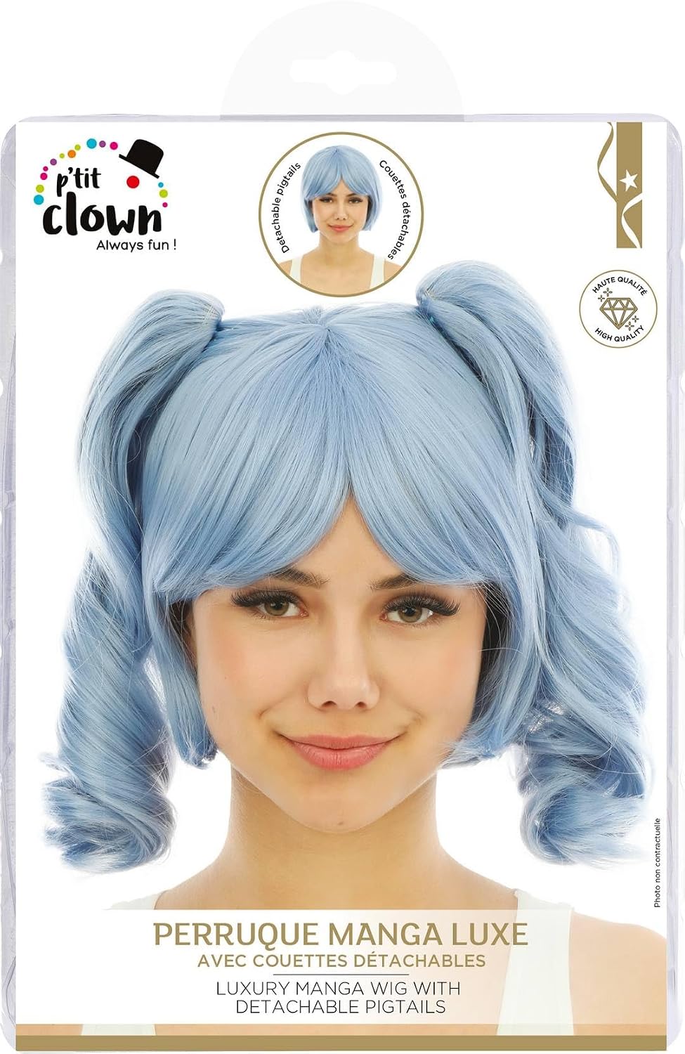 P'TIT CLOWN — Perruque Manga Femme à Couettes Détachables – Image 5