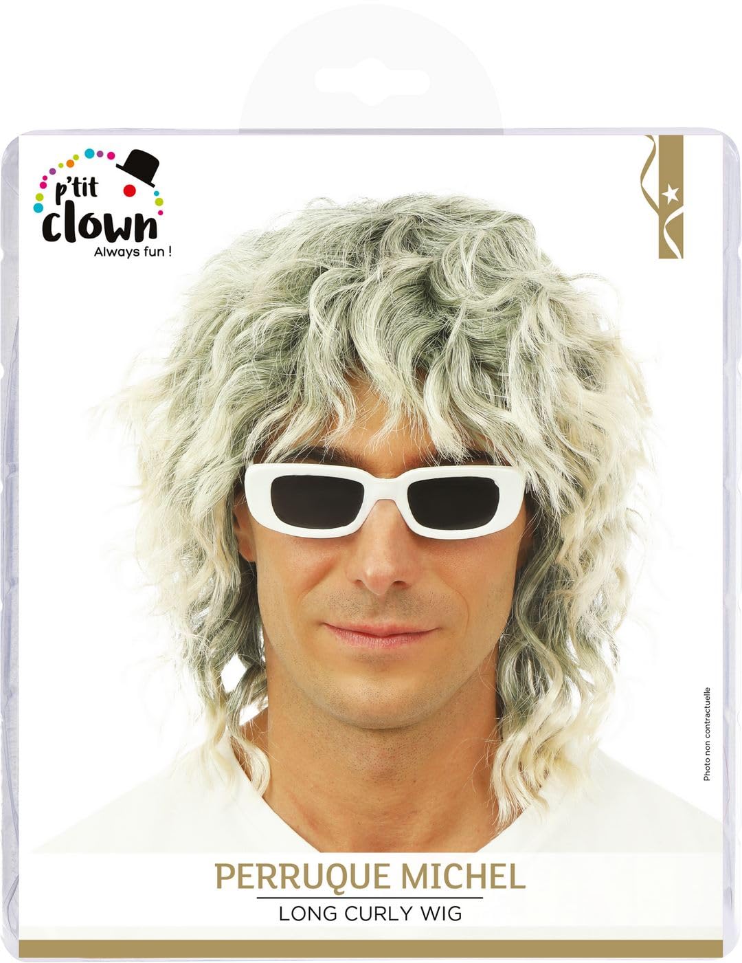 P'TIT CLOWN — Perruque Adulte Blonde Bouclée – Image 3