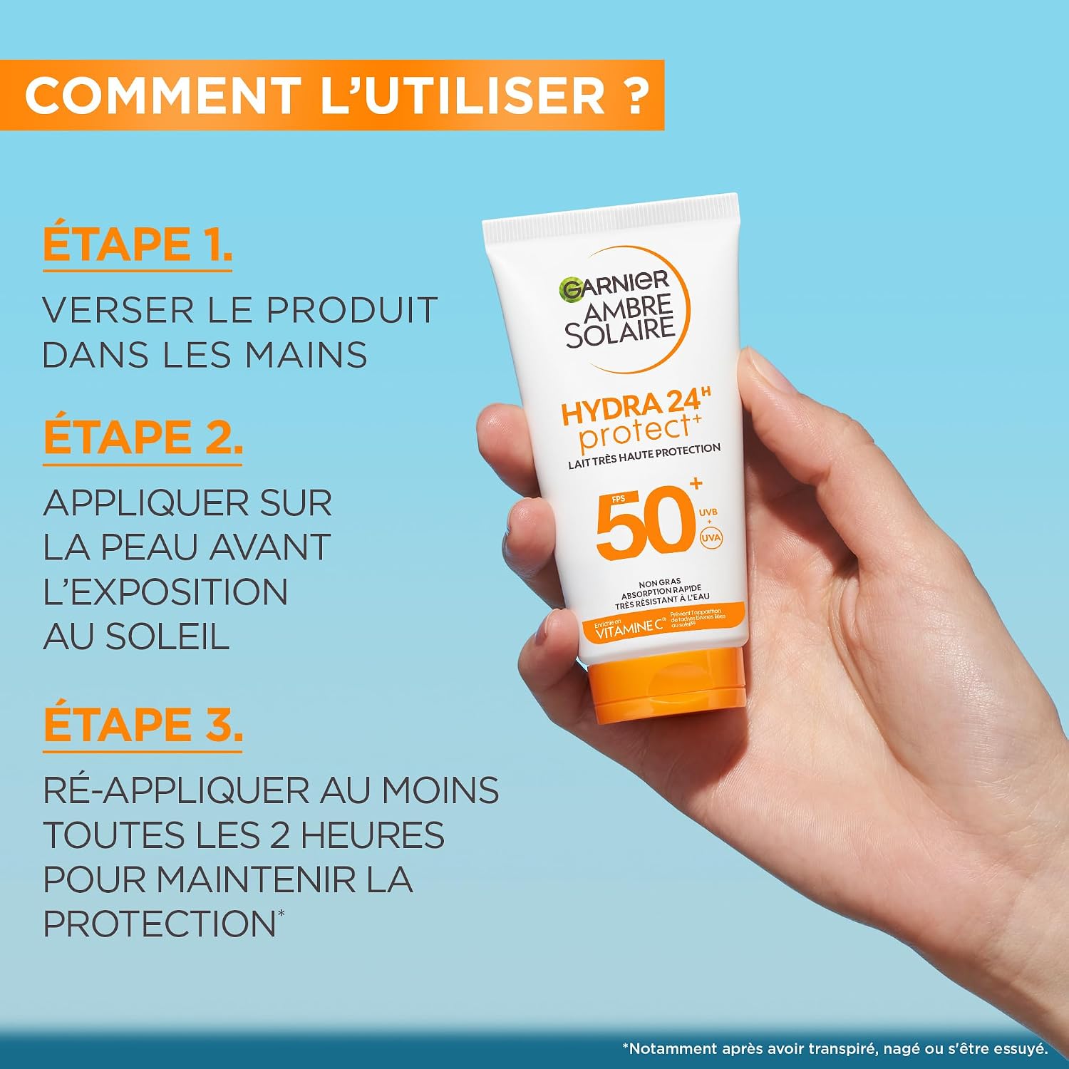 GARNIER Ambre Solaire Hydra Protect — Lait SPF50+ 50 mL – Image 4
