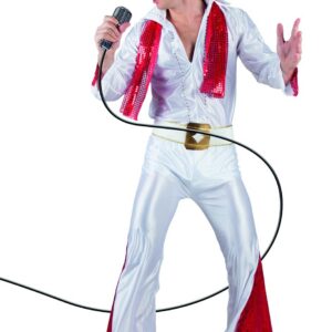 Boland - Costume Adulte Rock 'n Roll Star, Rouge et Blanc, Combinaison pour Homme, Chanteur, Superstar, déguisement, Carnaval, soirée déguisée