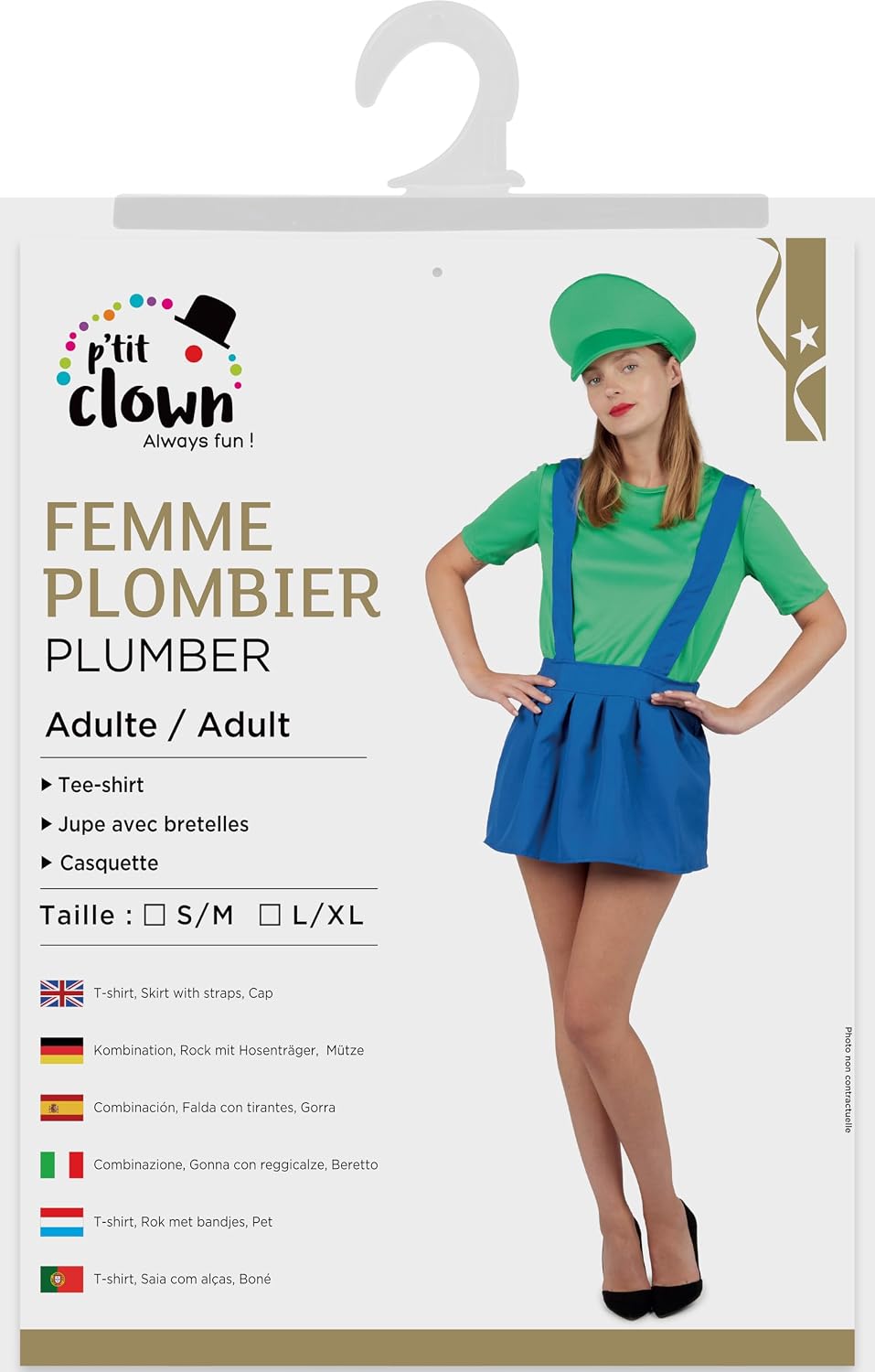 P’TIT CLOWN — Déguisement plombier femme taille L/XL – Image 4