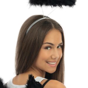 P'TIT Clown - 19561 - Serre-Tête Halo d'ange, Auréole - Angel's Halo - Accessoire de Déguisement - pour Carnaval, Saint Valentin, Fêtes à Thèmes, Nouvel an, Halloween, Noël, Christmas - Noir