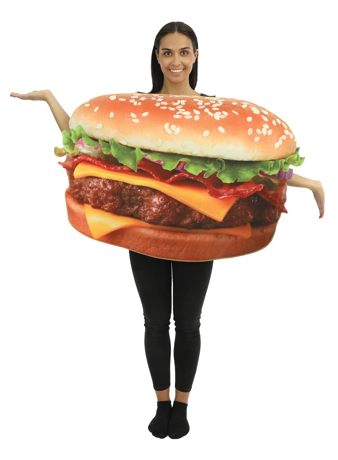 P'TIT CLOWN — Déguisement Hamburger Adulte Taille Unique – Image 3