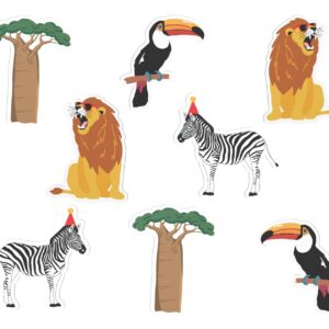 CAM ET LEON - Accessoires Décoration d’Anniversaire Enfant - Thème Animaux de la Savanne - Assiettes, Serviettes, Confettis, Sachets, Cartes d’Invitation, Ballons (Confetti de table X40)