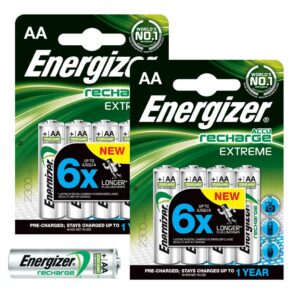 Energizer Lot de 8 Piles Rechargeables AA Extreme 2300 mAh préchargées NiMH LR6