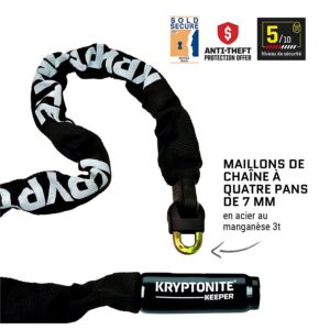 Alternative view of KRYPTONITE Keeper 785 — Antivol vélo à chaîne 85 cm noir