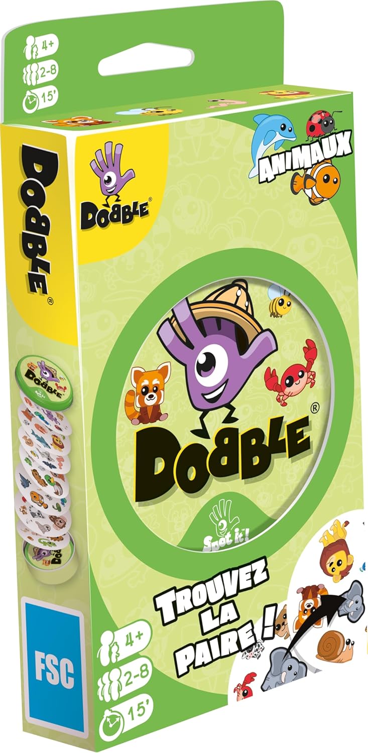 ASMODEE Dobble Animaux — Jeu de Cartes dès 6 Ans