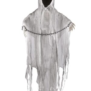 P'tit Clown - Automate Halloween Animé - Animatronique Fantôme - Animatronics - Sonore et Lumineux - Parfait pour Une Décoration Effrayante - Piles Non incluses (Spectre à Suspendre, 120 cm)