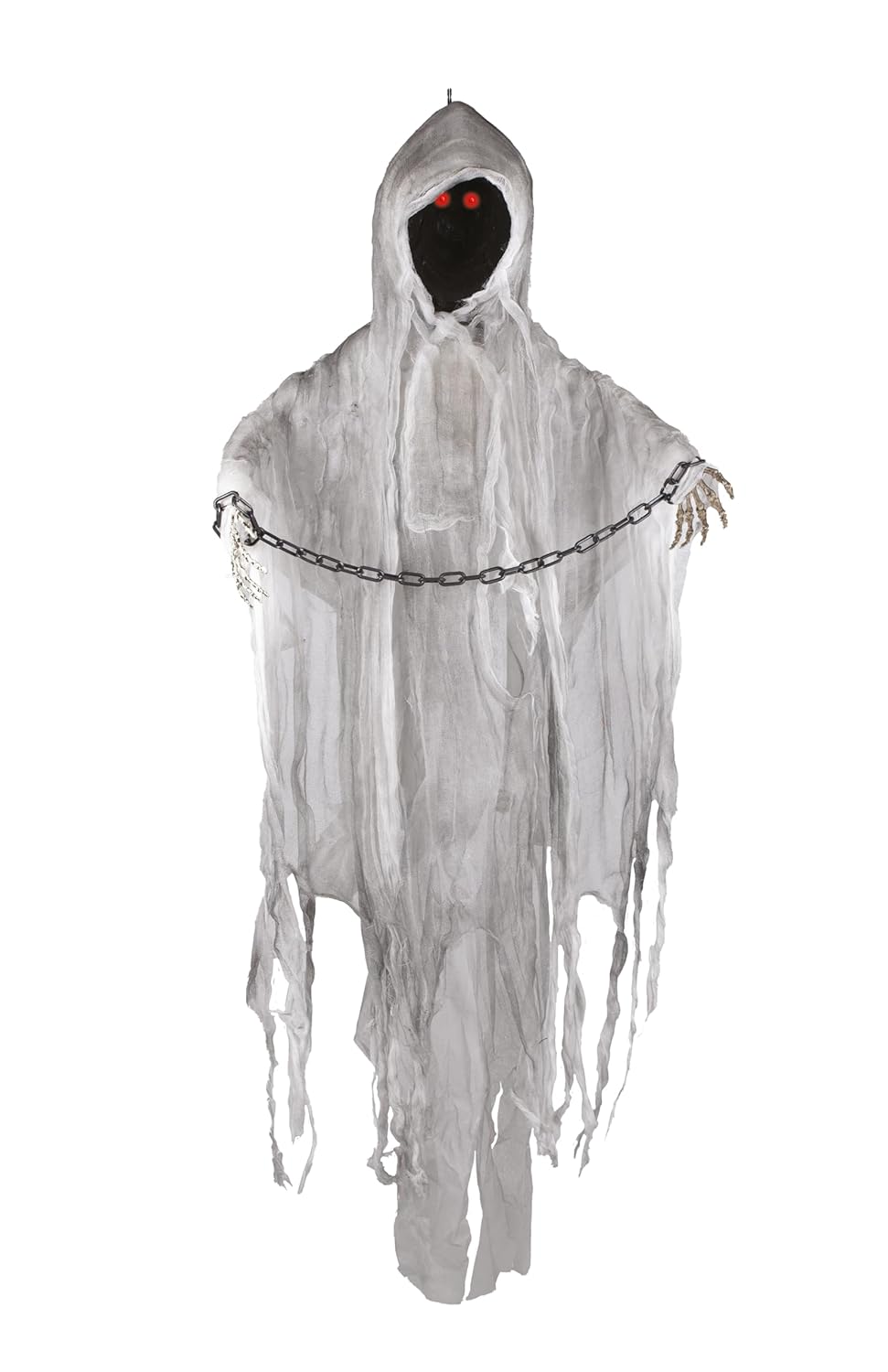 P'tit Clown - Automate Halloween Animé - Animatronique Fantôme - Animatronics - Sonore et Lumineux - Parfait pour Une Décoration Effrayante - Piles Non incluses (Spectre à Suspendre, 120 cm)