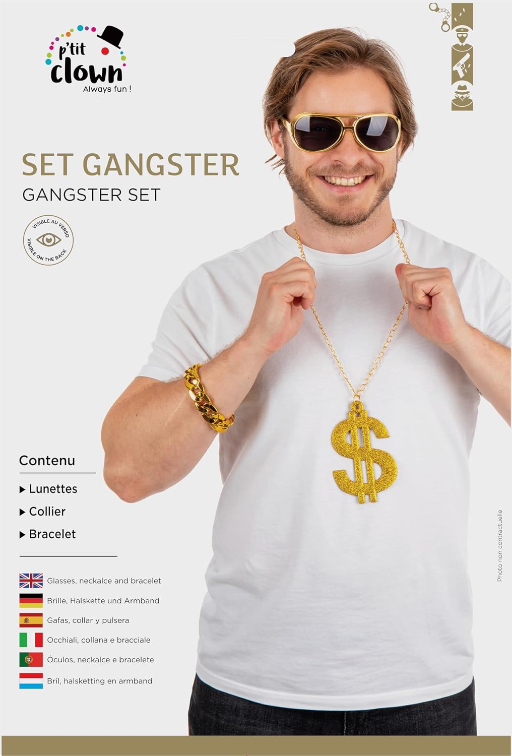 P'TIT CLOWN — Set Accessoires Déguisement Rappeur Adulte – Image 3