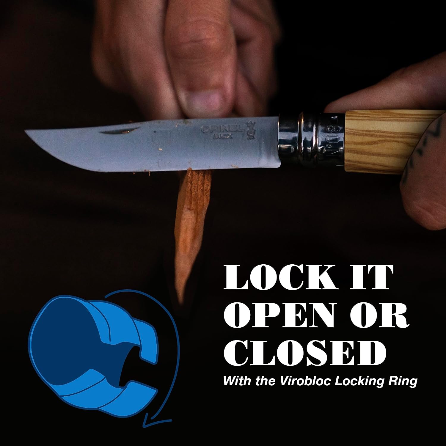 OPINEL N°08 Olivier — Couteau de poche avec étui – Image 4