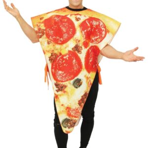 P'TIT CLOWN - 23793 - Costume Pizza - Déguisement Humouristique Adulte - Unisexe - Tunique - Parfait pour Carnaval, Halloween, Cosplay, Fêtes Costumées - Polyester - Taille Unique - Multicolore