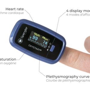 Alternative view of SPENGLER Oxystart — Oxymètre de doigt portable Bleu myrtille