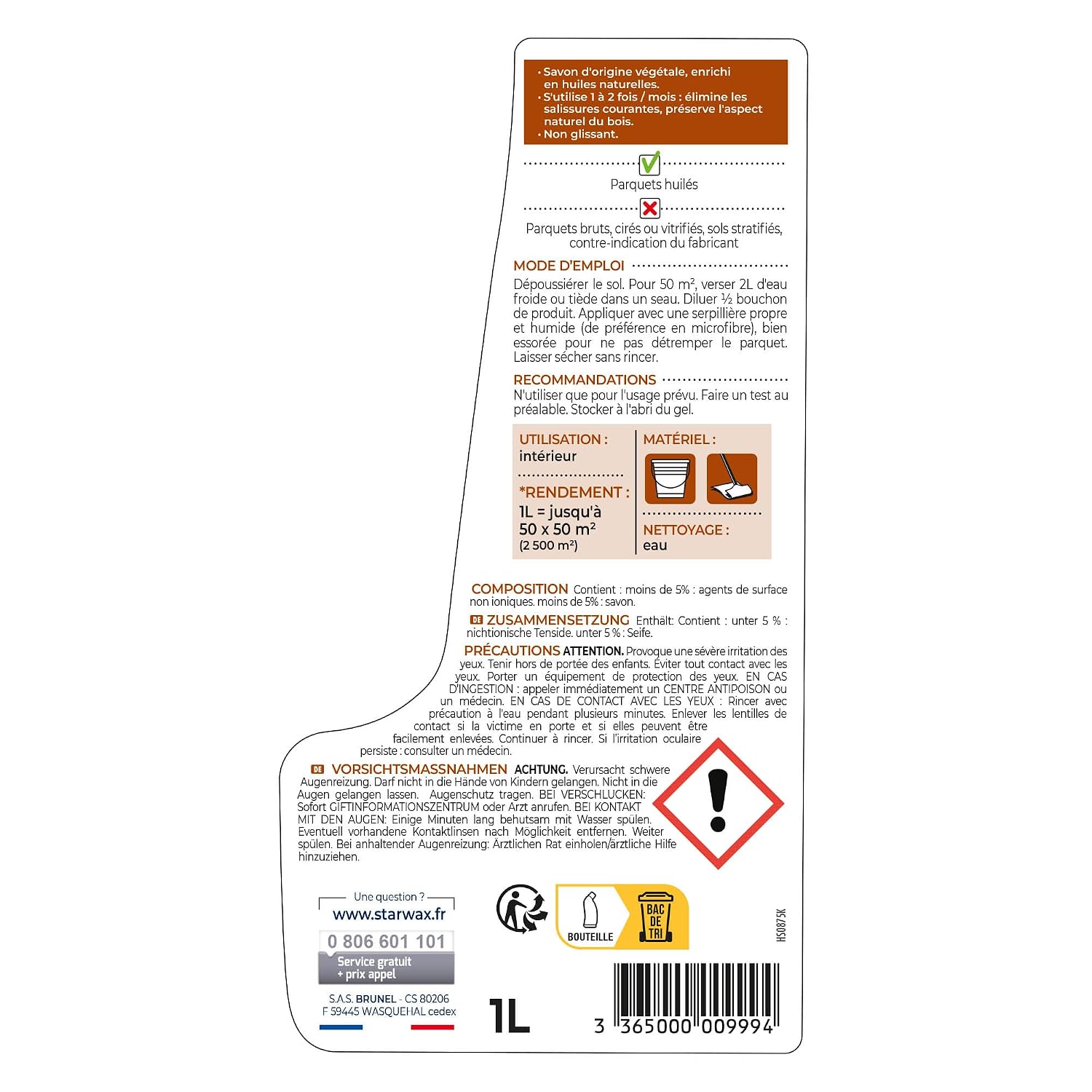 Starwax Savon d'entretien parquets huilés - Le bidon de 1L – Image 6