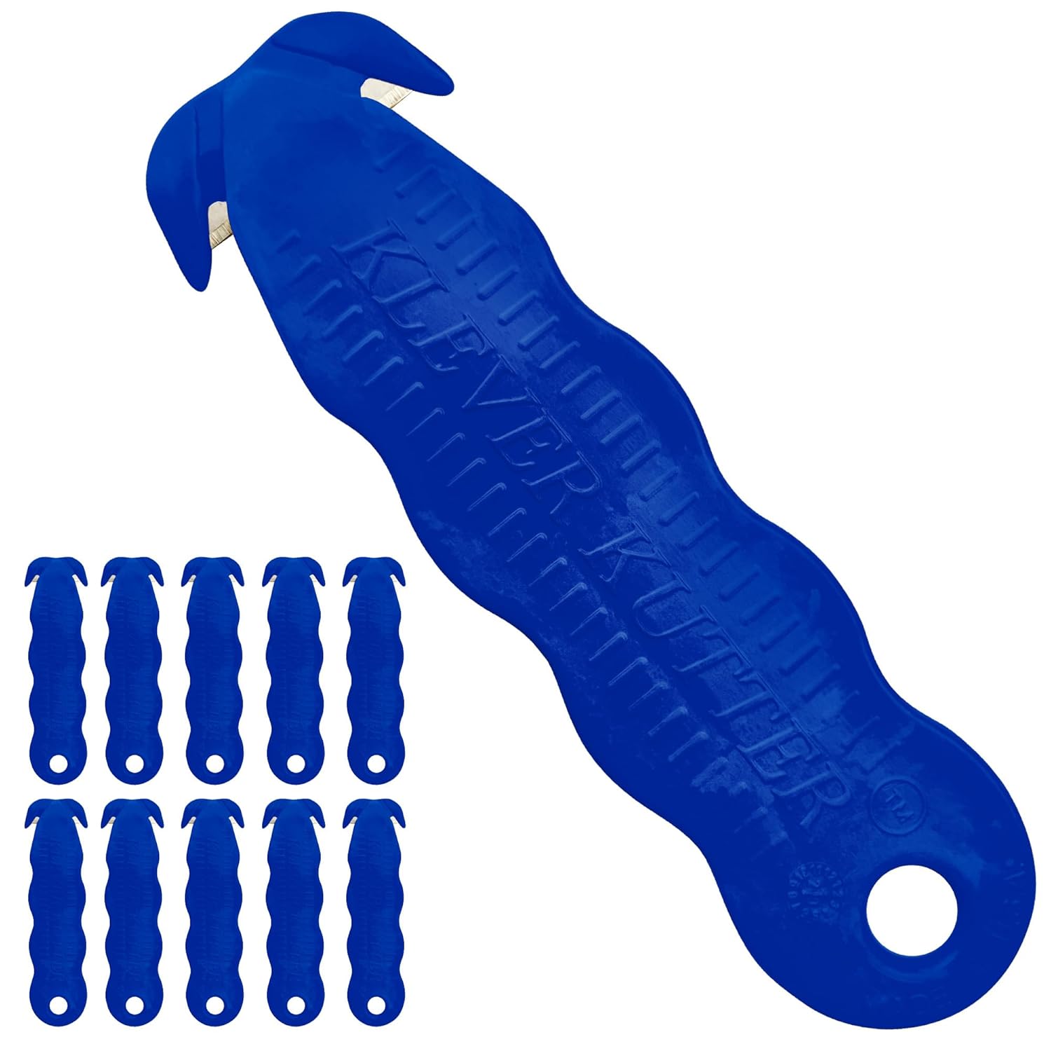 Klever Innovations KCJ-1B Lot de 10 emporte-pièces de sécurité, polymères en plastique avancés, 10 cm, Bleu