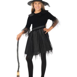 P'tit Clown DÉGUISEMENT SORCIÈRE Noire Fille - Se Déguiser, Cosplay pour Halloween - Thème(s) : Sorcellerie - Taille 10/12 Ans