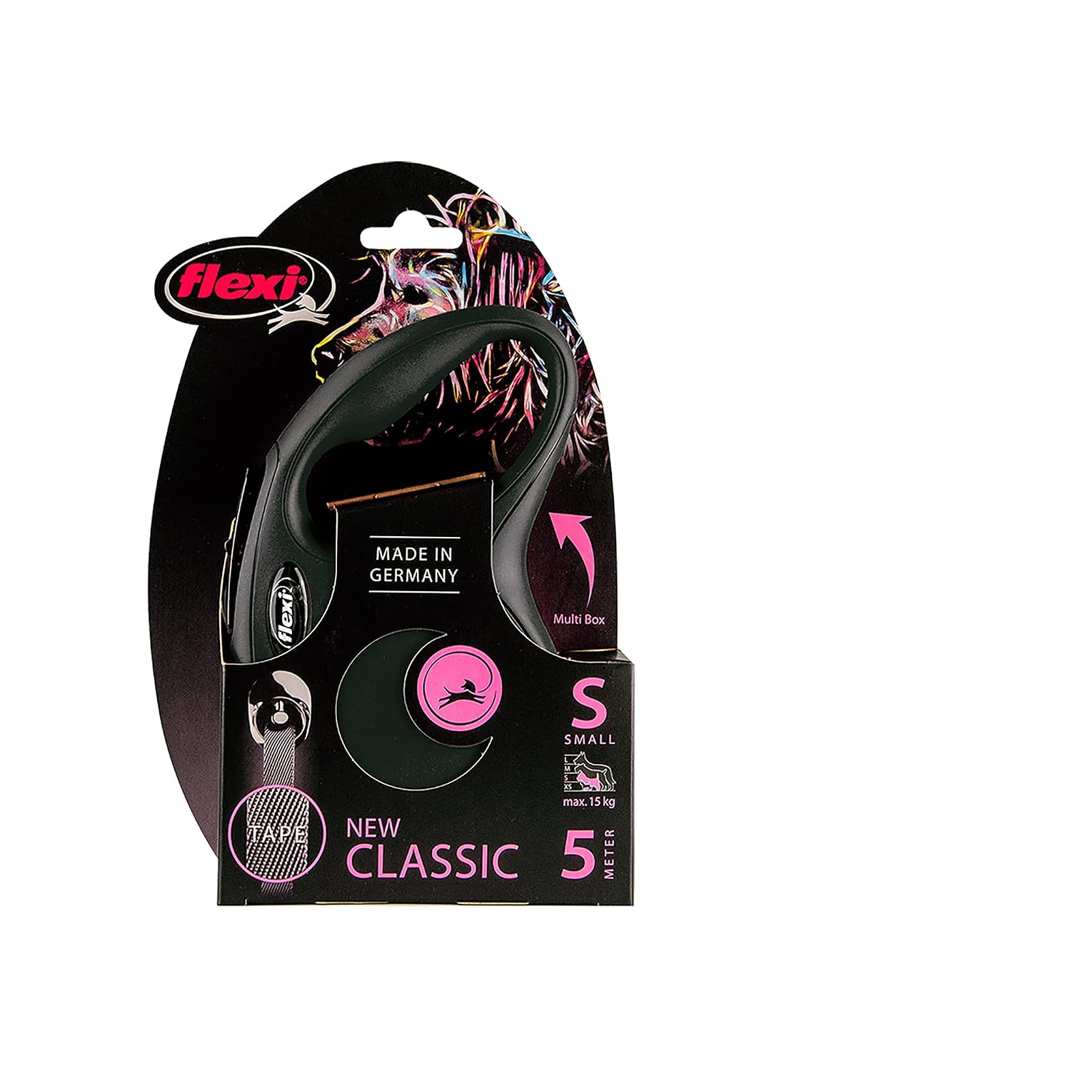 Flexi, Laisse Chien Enrouleur Sangle New Classic 5m, Chiens Jusqu'à 15 Kg, Système de Guidage Perfectionné, Ergonomique et Moderne, Made in Germany - S - 5m - 15kg – Image 4
