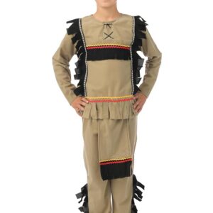 P'TIT CLOWN - 88145 - Déguisement Enfant Luxe Indien - Native American Boy Suit - Costume pour Carnaval, Fêtes et Evènements à Thèmes, Halloween, Soirées Costumées, Anniversaire - Taille 10/12 ans