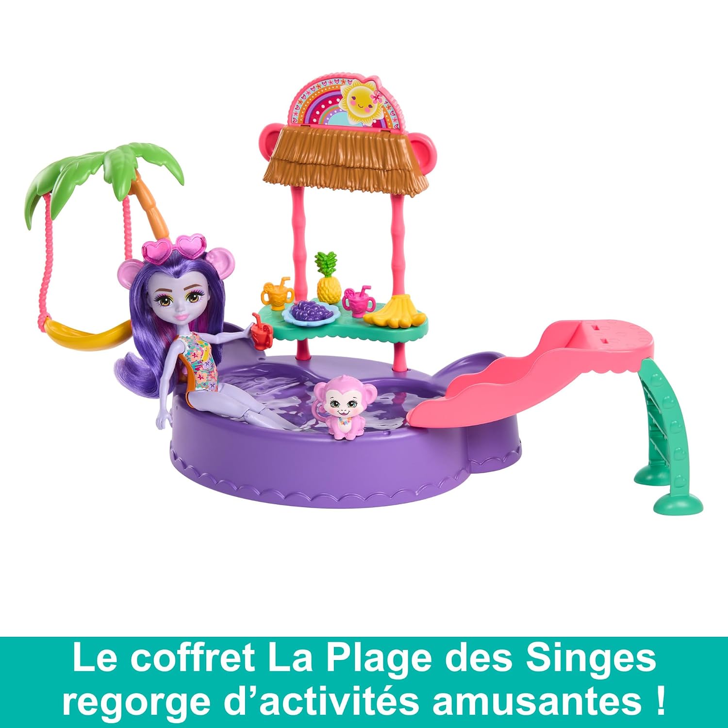 ENCHANTIMALS — Coffret Piscine Singe avec Poupée 15,3 cm – Image 2
