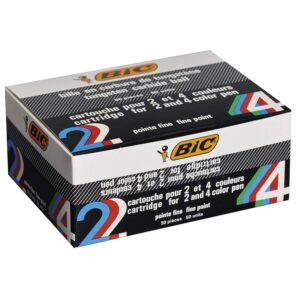 BIC 4 Couleurs Original Fine Recharges Stylo-Bille Pointe Fine (0,8 mm) - Bleu, Boîte de 50