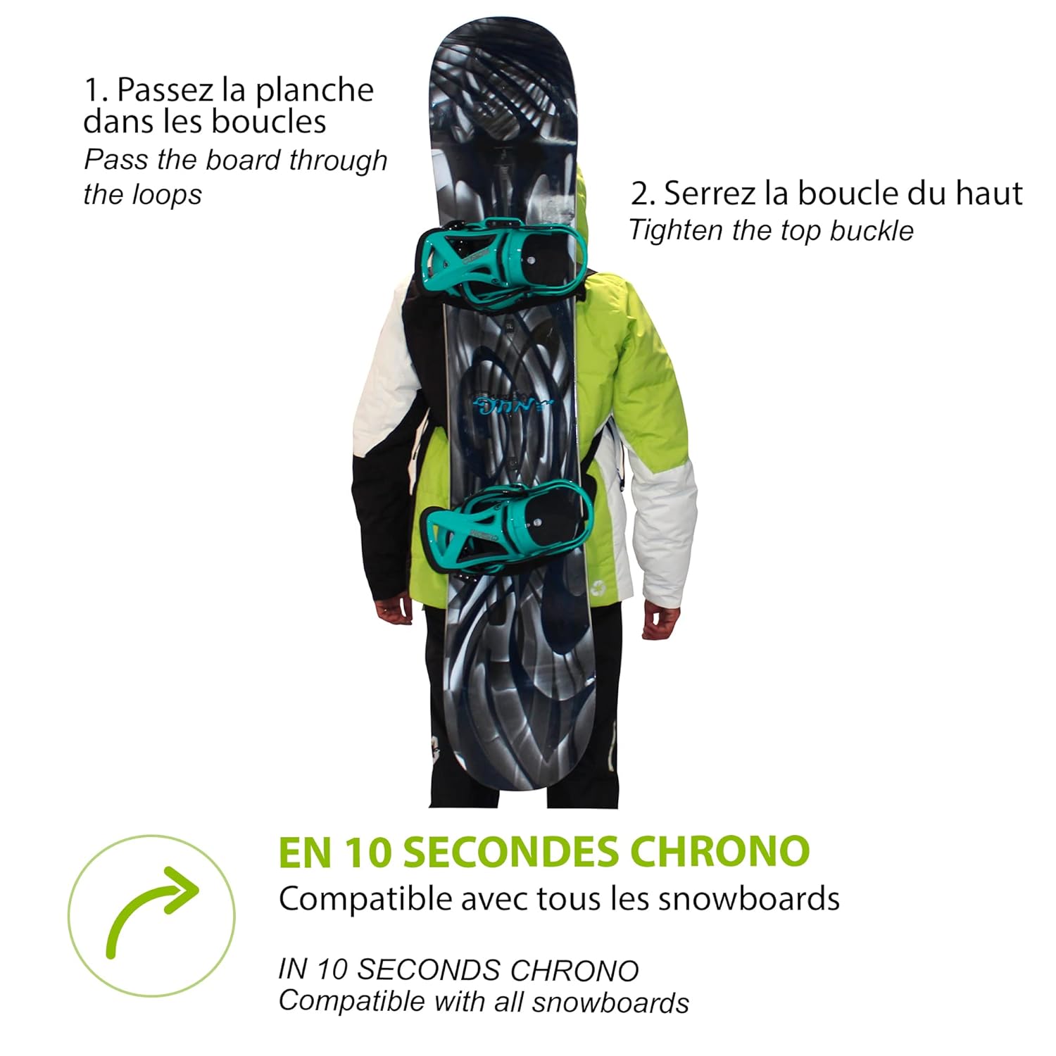 WANTALIS — Porte-snowboard universel noir adulte – Image 4