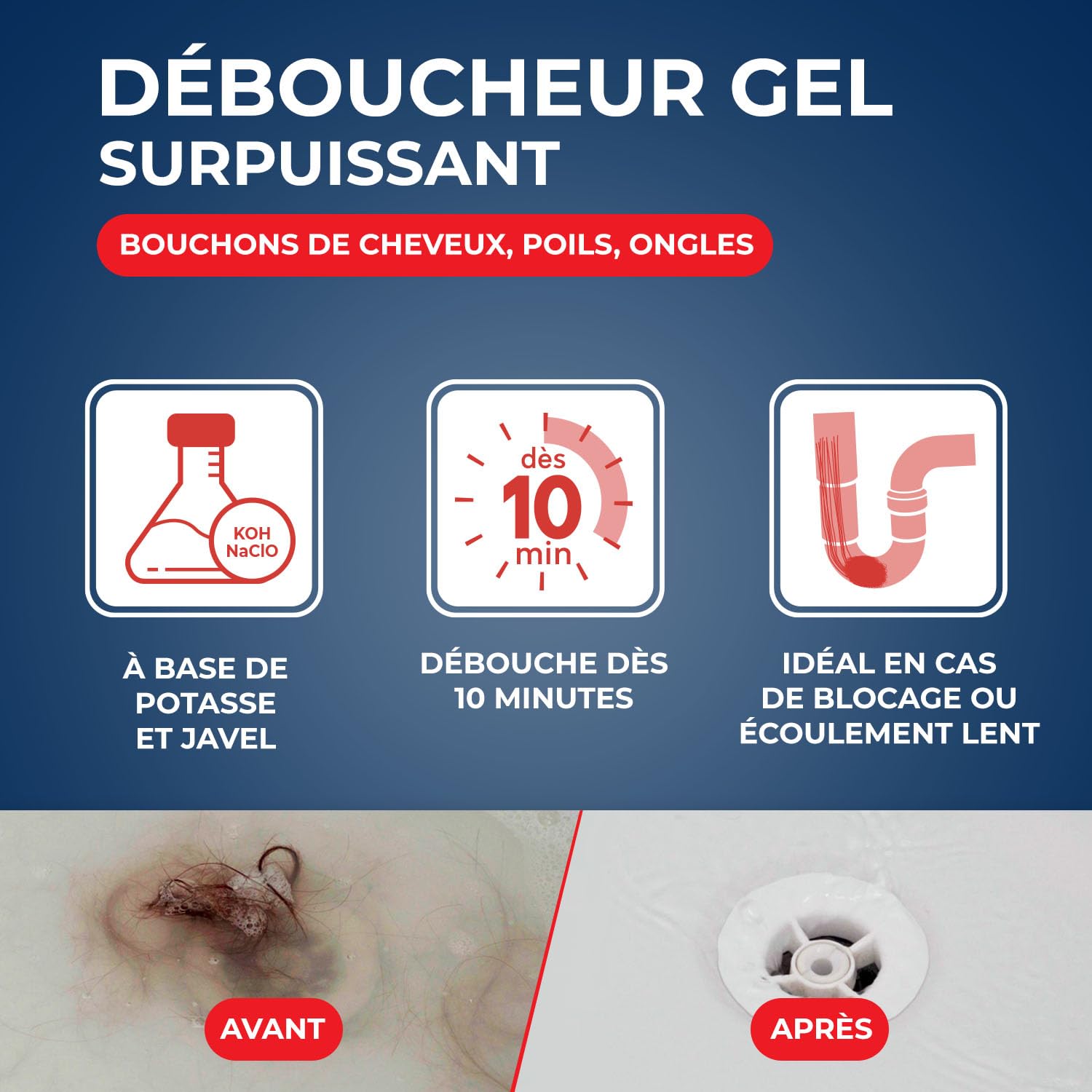 STARWAX — Déboucheur Canalisations Spécial Cheveux 900ml – Image 2