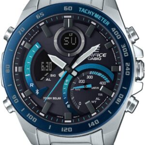 Casio Montre ECB-900DB-1BER - 51,5mm - Solaire - Bluetooth - Étanche 10 Bars