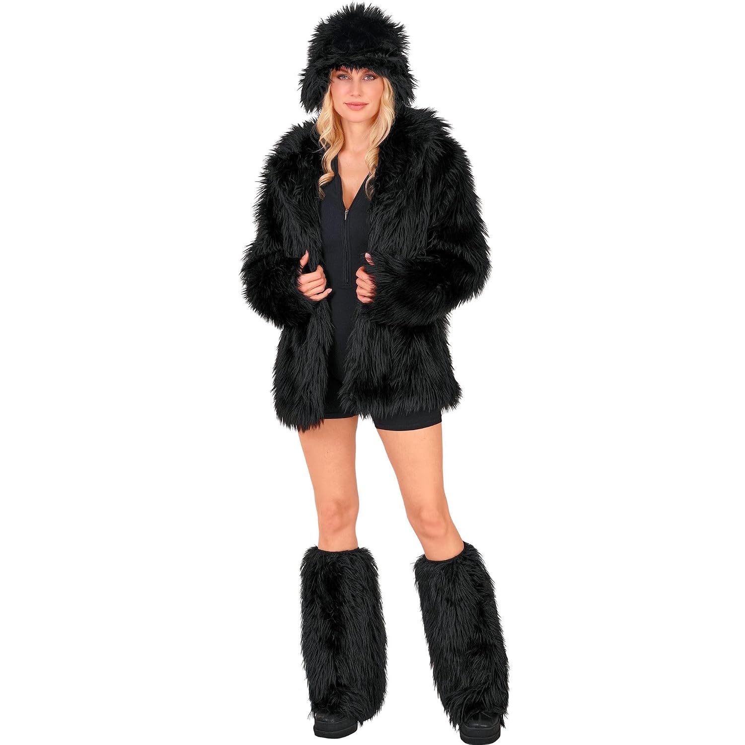 W WIDMANN MILANO — Jambières en Peluche Noires Adulte – Image 2