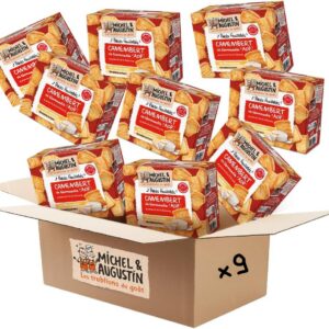 Michel & Augustin – Petits feuilletés apéritifs – Camembert de Normandie AOP – Pâte feuilletée pur beurre – 80g x 9