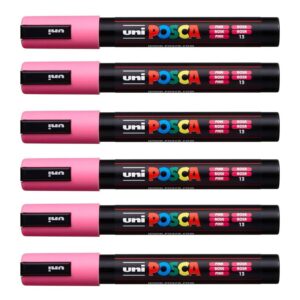 POSCA Uni-Ball PC-5M Lot de 12 stylos Rose