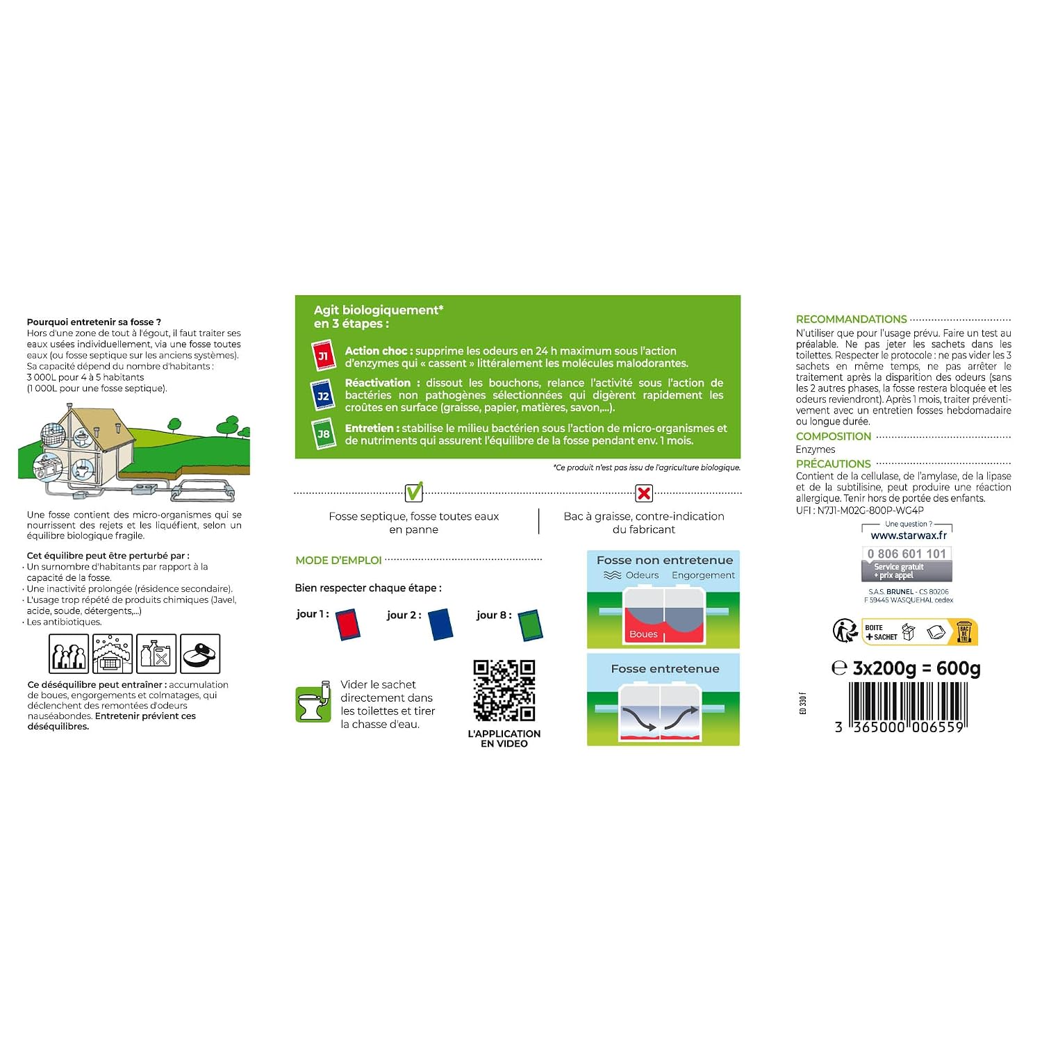 STARWAX — Déblocage d'urgence pour fosses septiques 600g – Image 6