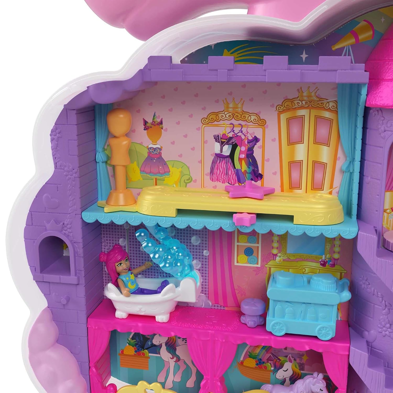 POLLY POCKET — Coffret Salon de Coiffure Licorne Arc-en-Ciel – Image 7
