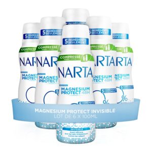 Narta - Déodorant Spray Compressé - Magnesium Protect Invisible, Lot de 6 x 100 ml