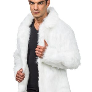 Alternative view of CHAKS — Manteau court en fausse fourrure blanche adulte