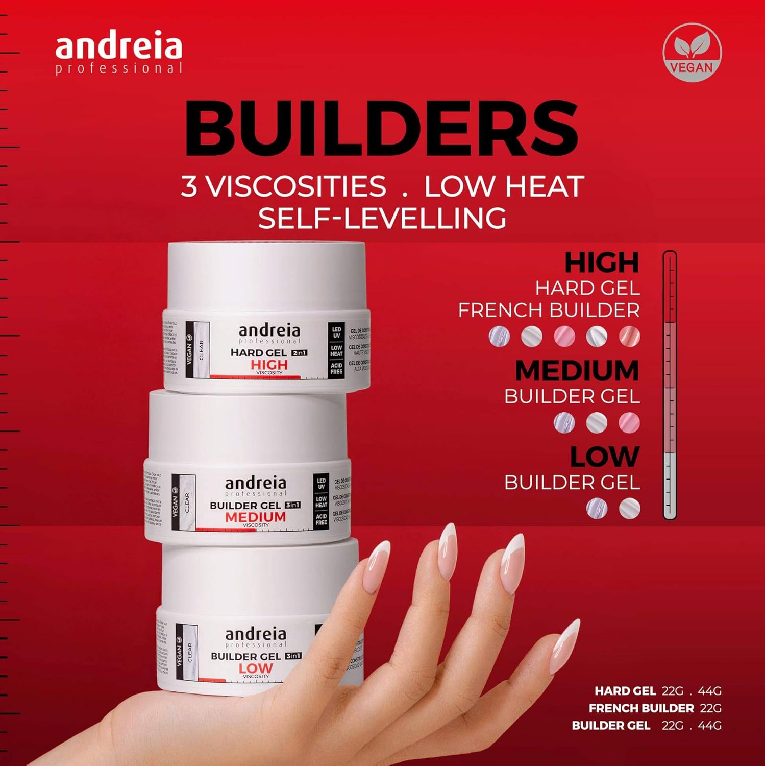 ANDREIA — Gel de construction 3 en 1 clear 22 g – Image 2