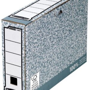 Fellowes 1080001 Boite d'Archives Banker Box System A4 Montage Automatique - Dos de 8cm Gris