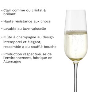Alternative view of Stölzle Lausitz Flûtes à Champagne Weinland Lot de 6, 200 ml – Verres Élégants en Cristal Idéal pour Prosecco & Vins Mousseux – Lavables au Lave-Vaisselle & Résistants, Made in Germany
