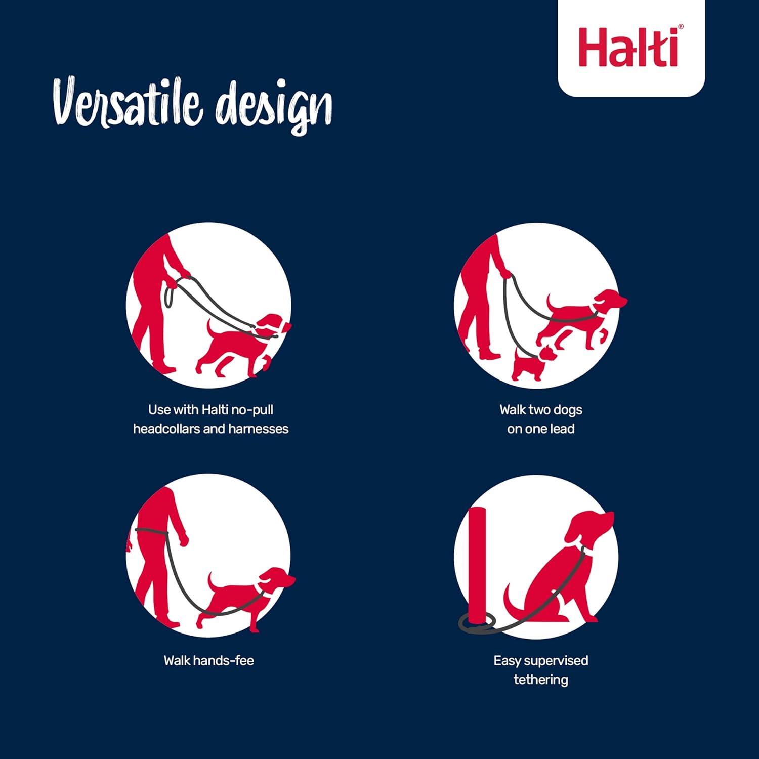 HALTI — Laisse éducative 7 fonctions taille S 2 m noir – Image 4