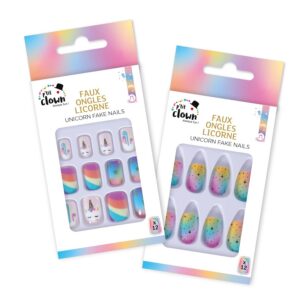 P'TIT CLOWN - 24518 - Faux ongles - 2 modèles aléatoires - licorne