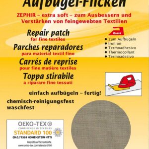 Kleiber 40 x 12 cm Patch Coton thermocollant pour réparer Textiles à Mailles Fines, Beige