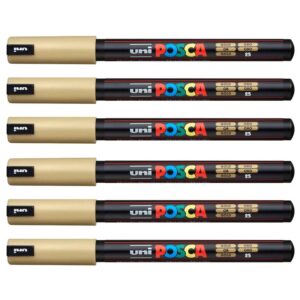 POSCA Uni-Ball PC-1MR Lot de 12 Doré